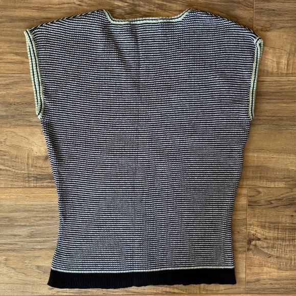 Vintage Free People Striped Cropped Sweater Tank - Picture 5 of 9